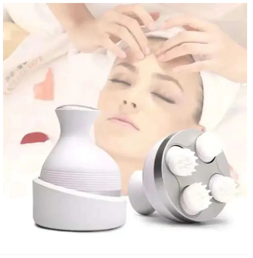Electric Scalp Massager, Waterproof Portable Head Massager for Hair Growth Handheld Hair Massager with 4 Massage Heads, Detachable and Washable Handheld Scratcher for Deep Clean Hair Growth Head Relax